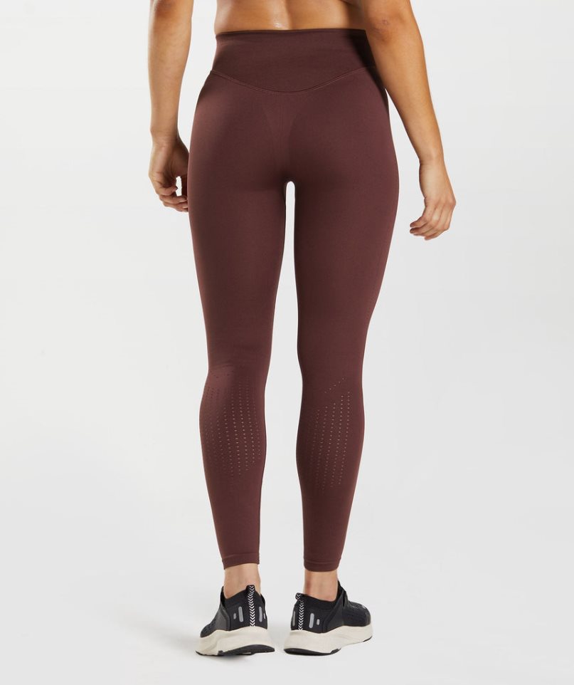 Women's Gymshark Sweat Seamless Sculpt Leggings Burgundy | CA 6185A3